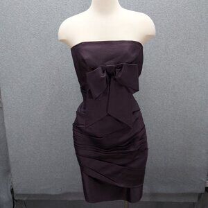 Emanuel Ungaro Fuchsia Strapless Bow-Front Fitted Dress
